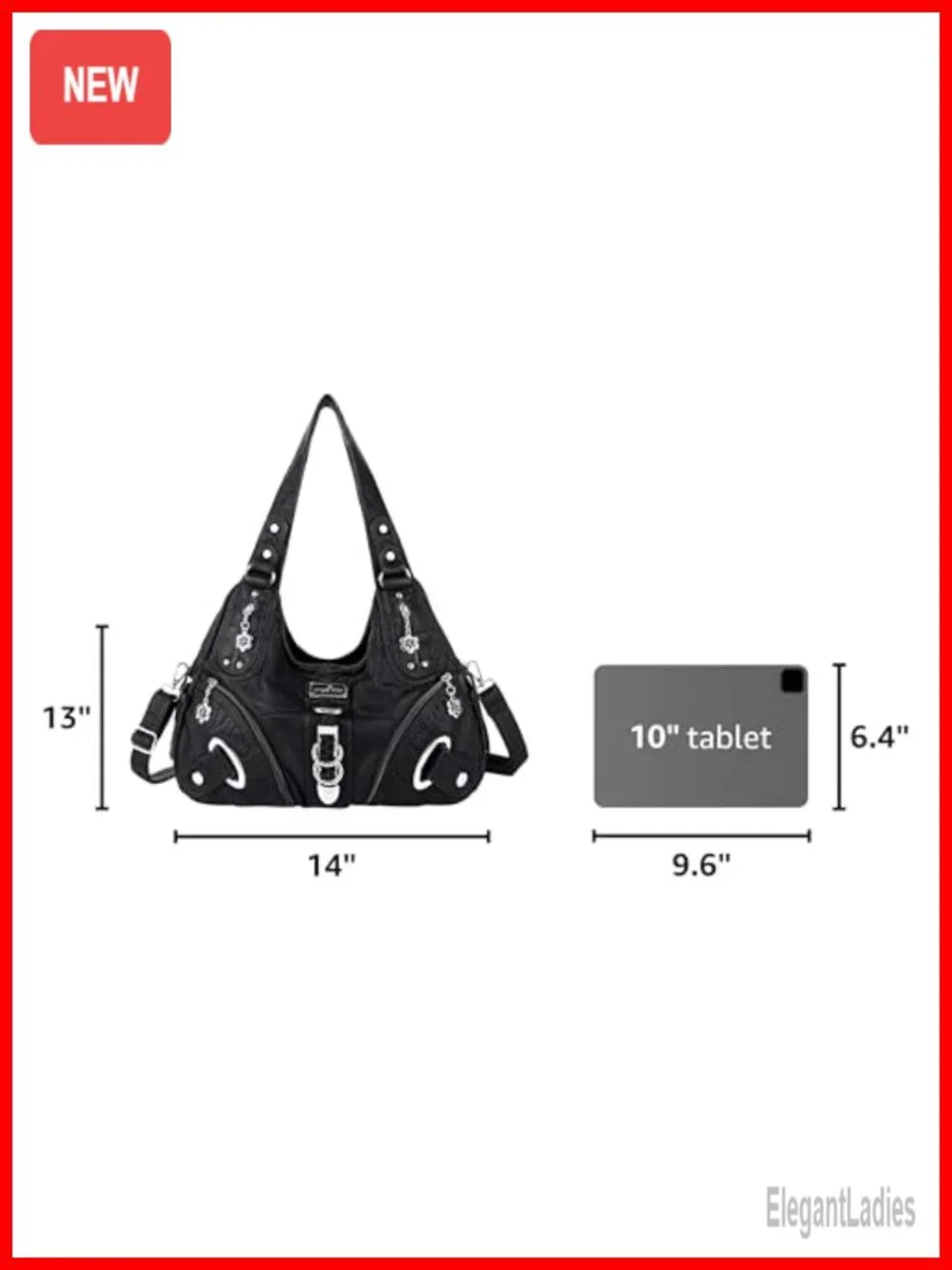 Women's Hobo Handbag Satchel Large Shoulder Bag Washed PU Leather Crossbody